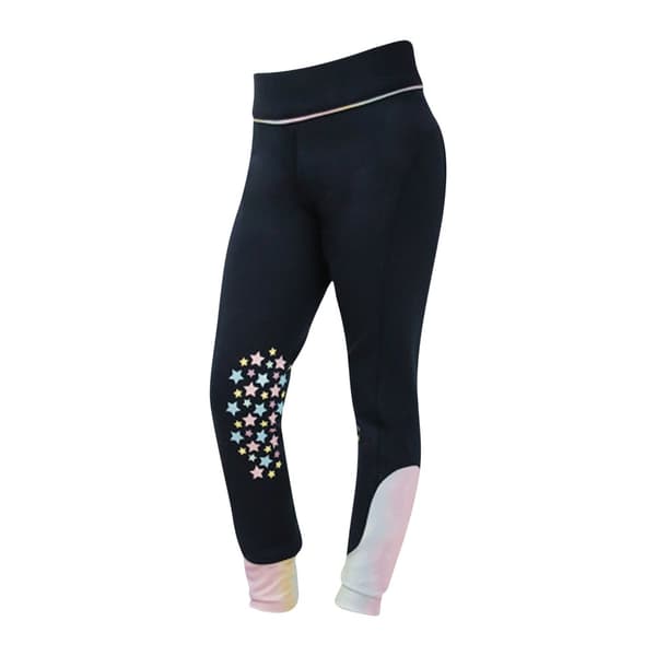 Little Rider Girls Dazzling Dream Horse Riding Tights Navy/Pastel 3-4 Years