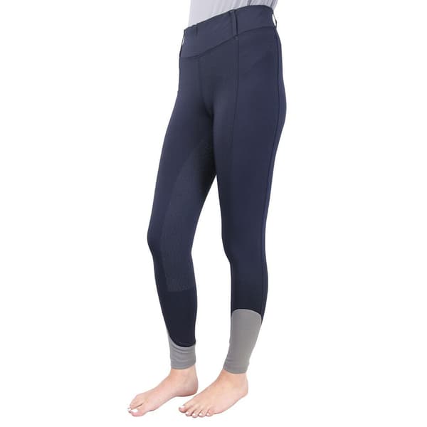 Hy Sport Active Womens/Ladies Horse Riding Tights Midnight Navy/Pencil Point Grey L