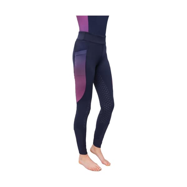 HyFASHION Womens/Ladies Synergy Elevate Horse Riding Tights Navy/Fig XXS