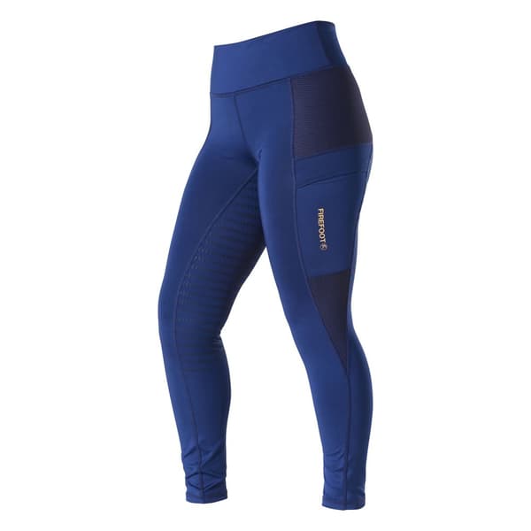 Firefoot Womens/Ladies Marsden Sticky Bum Horse Riding Tights Navy/Orange 24R
