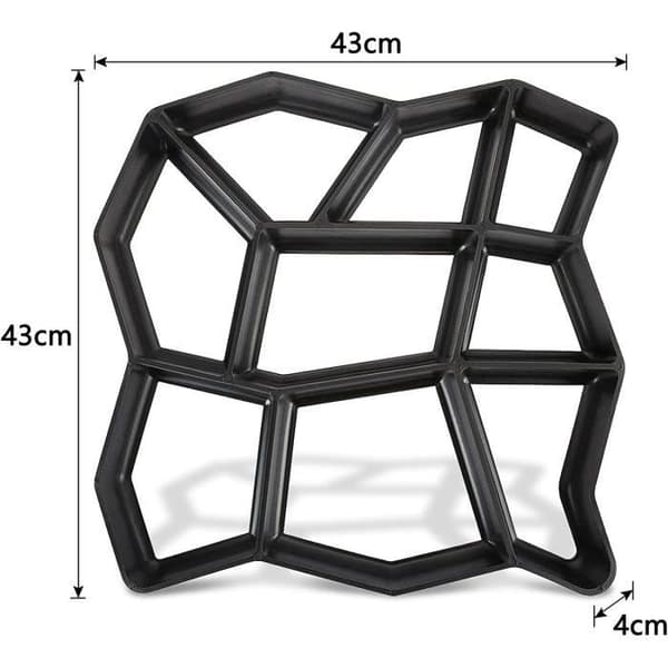 LARS360 Set med 2 schabloner för betong - Form för formverk - För betongplattor, terrassplattor, stenplattor - 43 x 43 x 4 cm