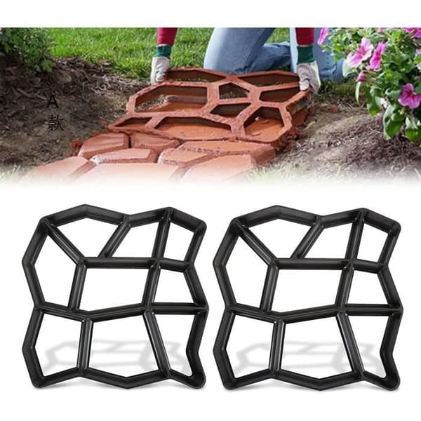 LARS360 Set med 2 schabloner för betong - Form för formverk - För betongplattor, terrassplattor, stenplattor - 43 x 43 x 4 cm