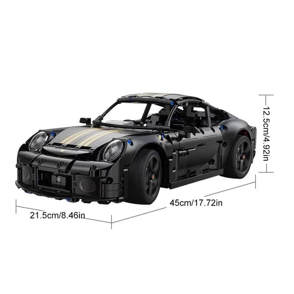 Teknisk Racerbil Model, 1655 Dele, Dimensioner 45 cm x 21,5 cm x 12,5 cm,med instruktion