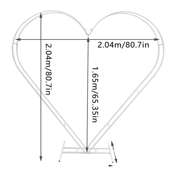 Bröllopsbåge, Elegant Hjärtdesign, Hållbar Stålstruktur,Som visas, 6.7ft