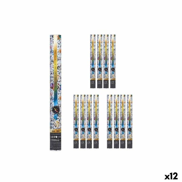 Konfettikanon XZY99A-50 Multicolour Papper Papp Plast 5 x 49 x 5 cm (12 antal)