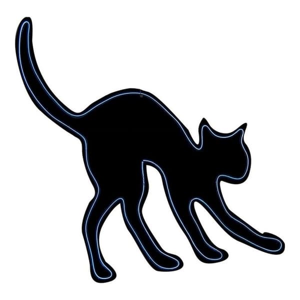 Halloweendekorationer My Other Me Neon Ljussilhuett Katt