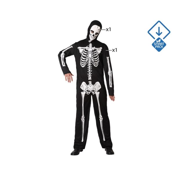 Maskeraddräkt vuxna Svart Skelett M/L