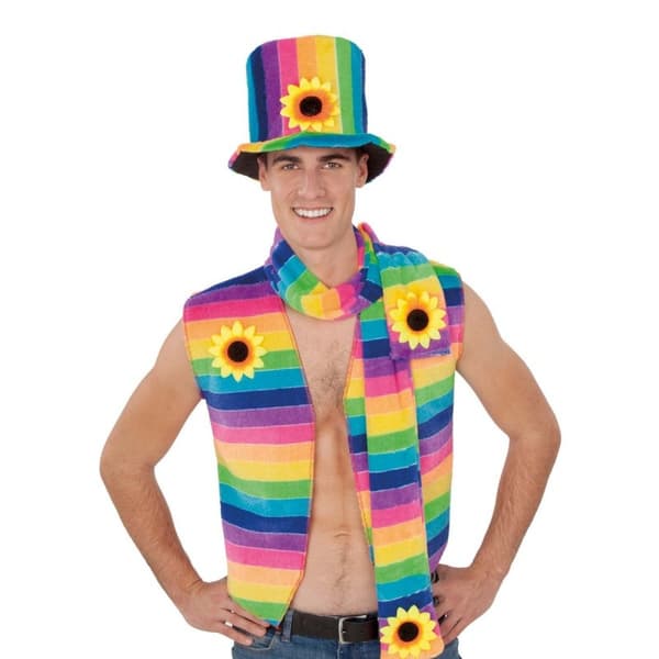 Maskeraddräkt vuxna My Other Me Rainbow Multicolour Väst Storlek 54