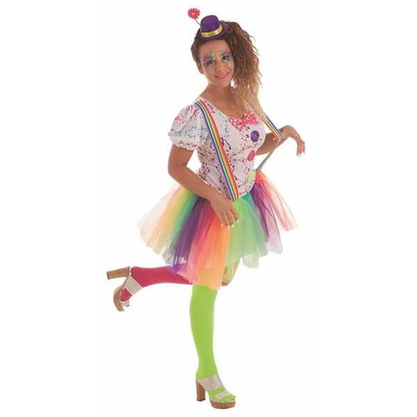 Maskeraddräkt vuxna Kvinnlig clown Regnbåge M/L (2 Delar)