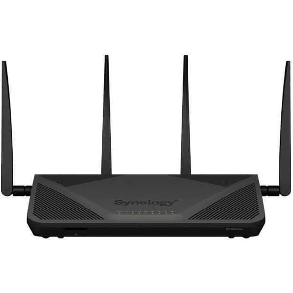 SYNOLOGY Trådlös trådlös router RT2600AC- AC Dualband 2600 Mbps - MU-MIMO med 4 LAN-portar och 1 WAN-port 10/100/1000 Mbps musta