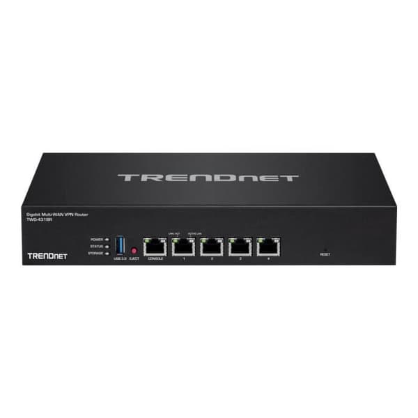 Router - TRENDnet - TWG-431BR - Gigabit Ethernet - 3 WAN-portar - Rackmonterbar Svart