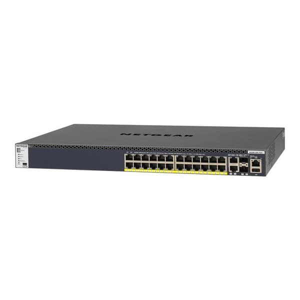 Switch - NETGEAR - GSM4328PB-100NES - 28 portar - 1,000W PSU - Hanterbar, stapelbar Svart