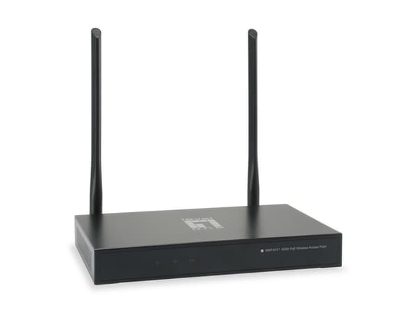 LevelOne WAP-6117 trådløst adgangspunkt (WAP) 300 Mbit/s Black Power over Ethernet (PoE) Sort