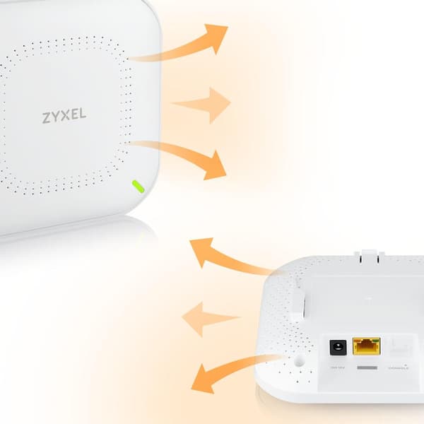 ZyXEL True WiFi 6 AX1800 WiFi AP (802.11ax Dual Band) 1,77 Gbps med ODFMA och Dual 2x2 MU-MIMO-antenn Hanterbar via Nebula-app/moln eller fristående (