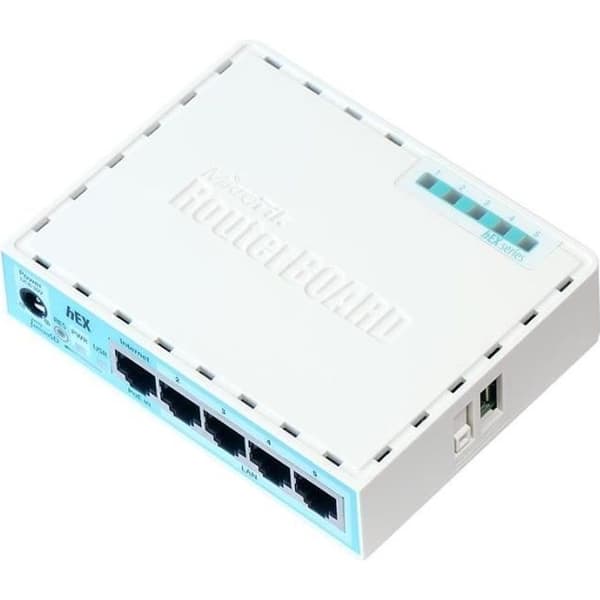 Mikrotik RB750GR3 Gigabit Ethernet-ansluten router Turkos, vit