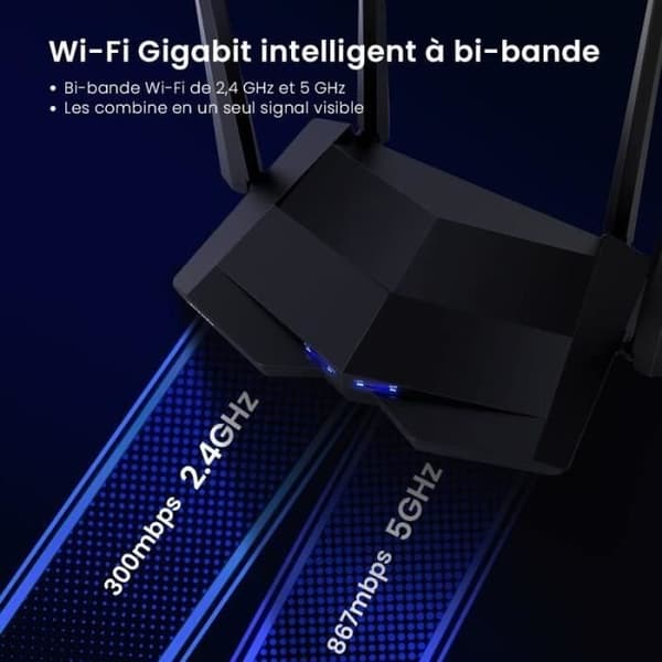 AC1200 dualband WiFi-router - Tenda AC10 - Gigabit-portar - Beamforming-teknik