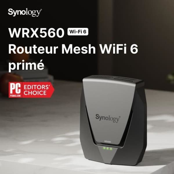 WiFi 6 Mesh Dual band 3 Gbit/s router - SYNOLOGY WRX560 - 4-portars switch - Grå