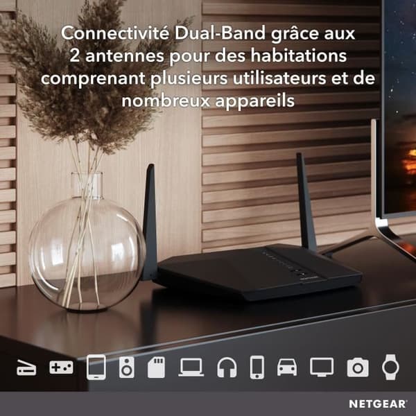 NETGEAR Nighthawk Wifi Router 6 AX 4, AX3000 upp till 3 Gbps | Perfekt för smarta hem (RAX40)- USED