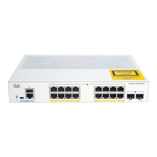 cisco - nätverk: low end swit catalyst 1000 16port ge 2x1g sfp svart svart svart- USED