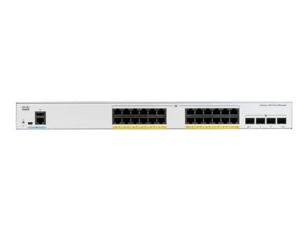 cisco - nätverk: low end swit catalyst 1000 24 port ge poe 4 x 10g sfp svart svart svart- USED