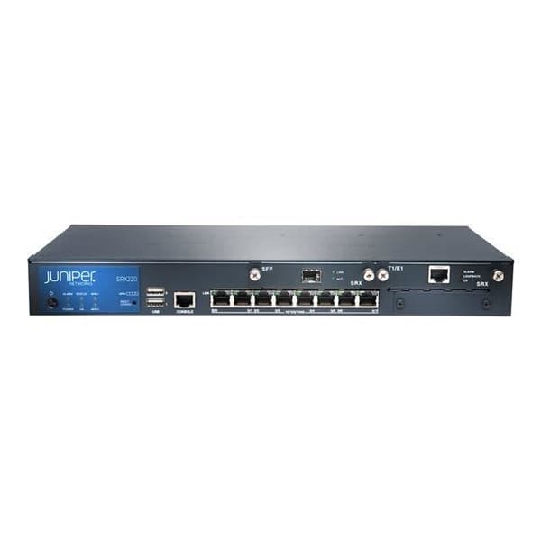 JUNIPER NETWORKS SRX220 säkerhetsapparat - 8 x 1000Base-T - RJ-45 - ADSL2 - ITU G.991.2 (G.shdsl)