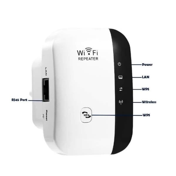WiFi Repeater-förstärkare, 300 Mbps Repeater 2.4G WiFi Extender har AP/Repeater och WPS-funktion, med RJ45-nätverkskabel