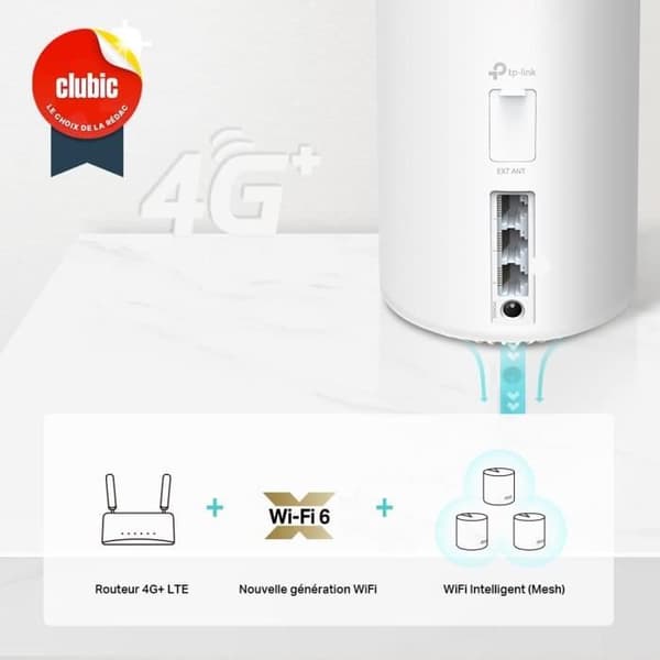 4G+ LTE Cat.6 WiFi 6 Mesh AX1800 Router - TP-Link Deco X20-4G - 4G Mesh WiFi 6 Box för hela hemmet - WiFi 200 Täckning