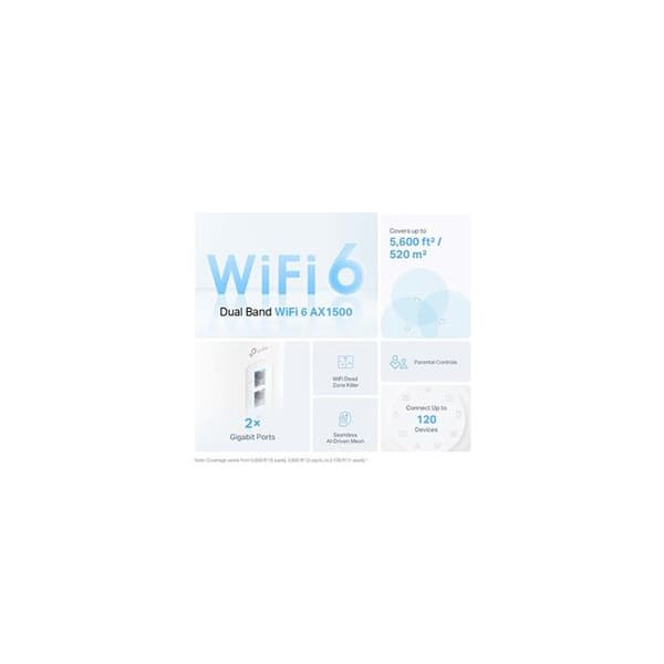 TP-LINK Deco X10 Mesh-router - Wi-Fi 6 - Dual-band 2,4/5 GHz - 1500 Mbit/s - Föräldrakontroll