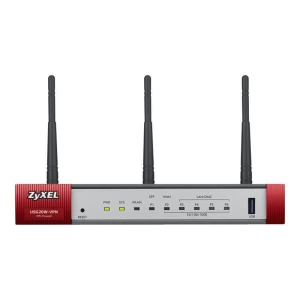 Brandvägg - ZYXEL - USG20W-VPN - 5 portar - Gigabit Ethernet - 802.11ac trådlöst nätverk