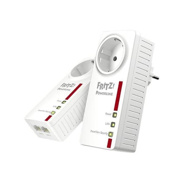 AVM FRITZ!Powerline 1220E GigE bryggset, HomePlug AV (HPAV) 2.0, IEEE 1901 Vägganslutning (paket med 2) Vit