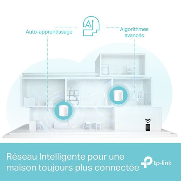 WiFi 6 Mesh AX3000 Mbps - TP-Link Deco X50 (3-pack) - WiFi-täckning på 550㎡ - Kompatibel med alla fiberboxar