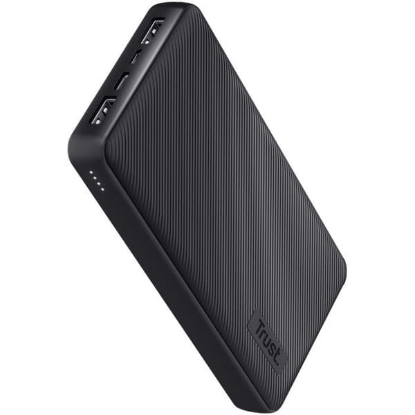 Trust Primo Fast Externt batteri 20000mAh, 3A USB-C Power Bank, 3 ingångar, iPhone / iPad / Samsung Laddare - Svart