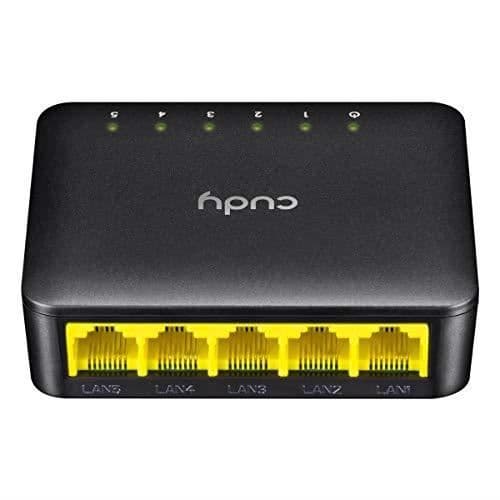 Cudy FS105D 5-portars 10-100 Mbps switch, Plug and Play, Desktop, plasthölje Svart