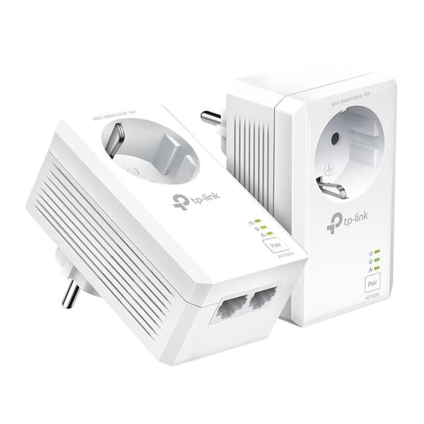 TPLINK AV1000 2P Gigabit Passthrough PW AV1000 2-Port Gigabit Passthrough Powerline Starter Kit Vit