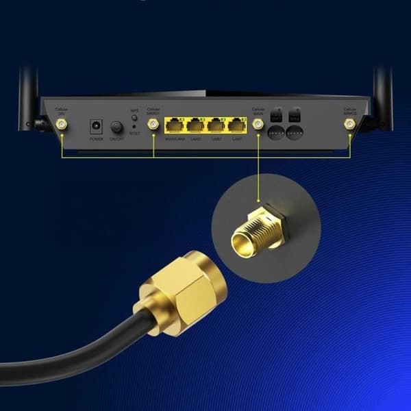 Cudy 4G LTE Cat 12 WiFi-router, LTE-modem, dubbel SIM 4G mobilrouter, dubbelbandigt Wi-Fi AC1200, 4 Gigabit-portar, Öppen