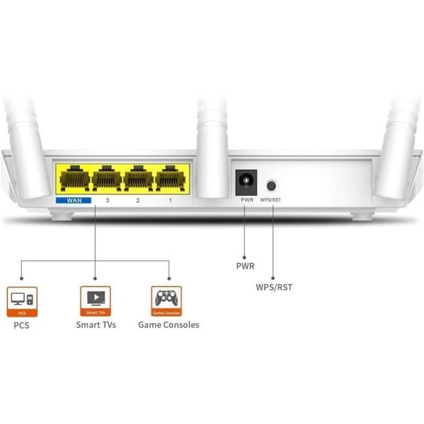 TENDA 300 Mbps WiFi-router, 3*5dBi-antenner, föräldrakontroll, WiFi-synkroniseringsfunktion, WPA, WISP-läge. F3
