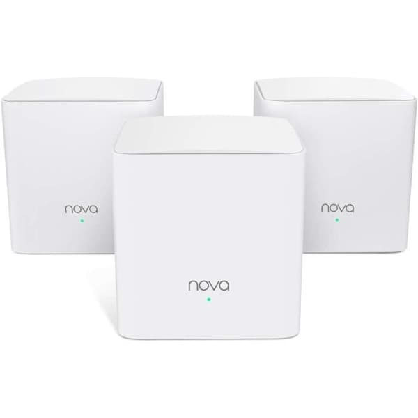 Tenda Nova MW5s-3 Mesh Wi-Fi-system, 300 m² Wi-Fi-täckning, kompatibel med Alexa (paket med 3) Vit