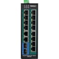 Miniatyrbild 2 av 4: trendnet 16-portars industriell gigabit poe svart svart Svart