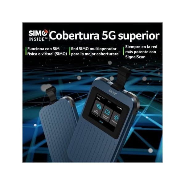 Router/modem - ACER - Acer Connect Enduro M3 - 5G - Wi-Fi 6 - 20GB internationella data