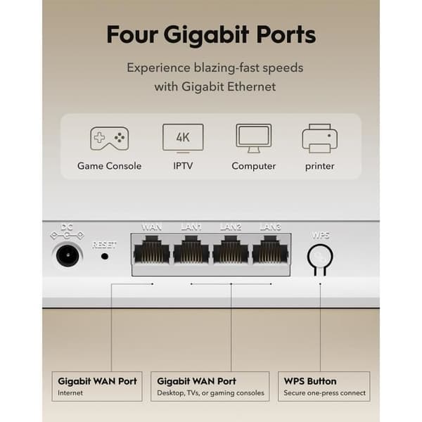 Router - CUDY - BE3600 - Wi-Fi 7 - 4 Gigabit-portar - Quad Core 2,0 GHz - 4 antenner