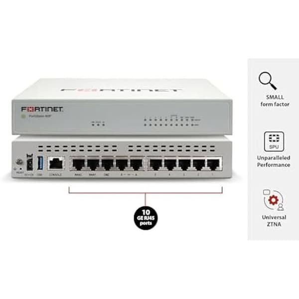 Brandvägg - FORTINET - FortiGate 60F - Skydd mot hot - Centraliserad hantering - Trafikstyrning