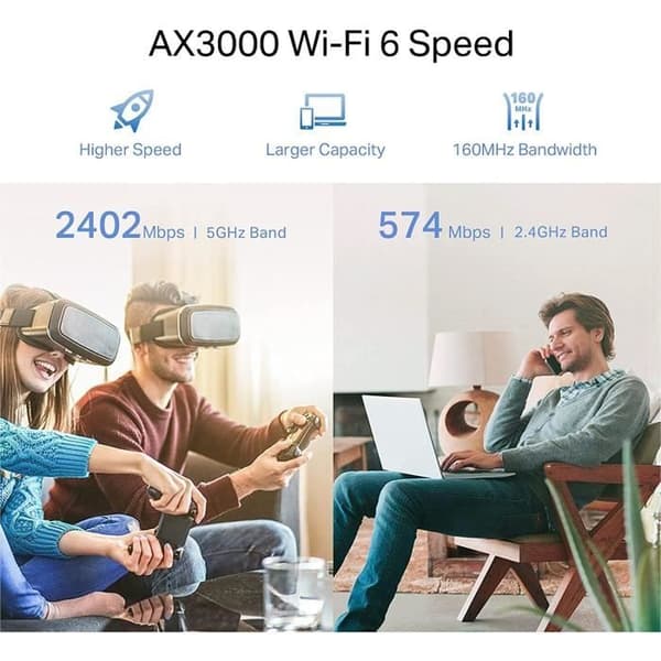WiFi 6 AX3000 Mbps Repeater - TP-Link RE700X - Täcker upp till 150 m² - 1 Gigabit Ethernet-port