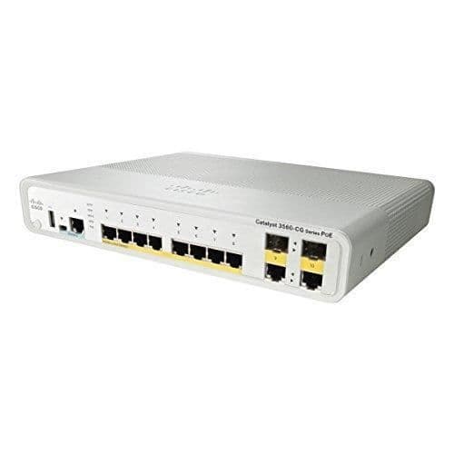 Cisco Catalyst Compact 3560CG 8PC S Switch Hantera 8 x 10/100/1000 + 2 x SFP Dela Skrivbord Dator PoE