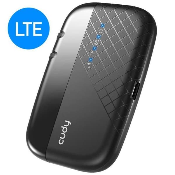 Cudy MF4 Mobile Router 4G LTE WiFi Mobil Hotspot 4G LTE Wi-FI 2000mAh uppladdningsbart batteri Svart