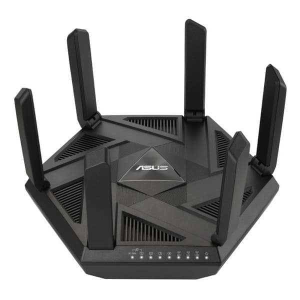 Asus RT-AXE7800 mobil router - Tri-band Wi-Fi 6E - Överföringshastighet 4804 Mbit/s - Vit Svart