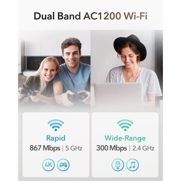 4G LTE-router - CUDY - LT500E - Dubbelbandigt Wi-Fi AC1200 - Hastighet upp till 300 Mbps - Ethernet-portar 100 Mbps