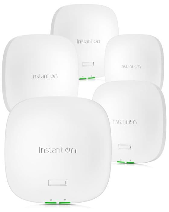 Wi-Fi 6-åtkomstpunkt - HPE - Instant On AP21 RW - Paket om 5 - Dual radio 2x2 - Avancerad säkerhet Vit