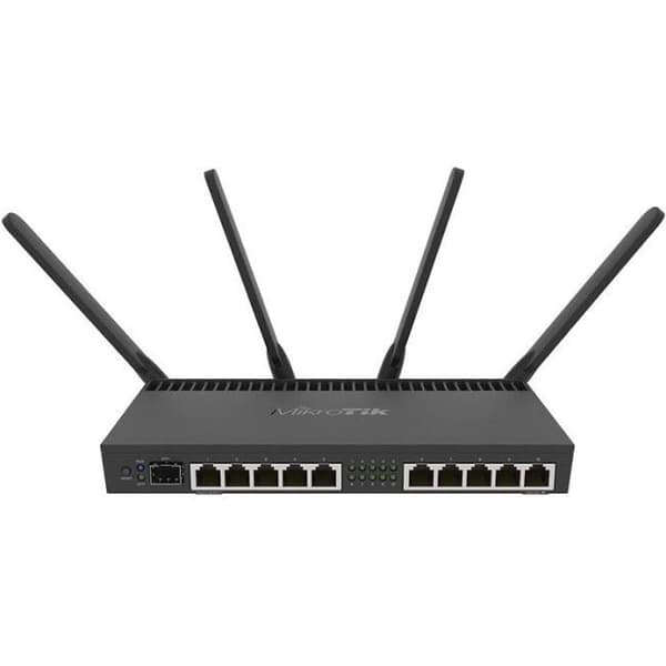 Mikrotik RB4011iGS+5HacQ2HnD-IN Dual Band (2,4 GHz / 5 GHz) Gigabit Ethernet trådlös router Svart Svart