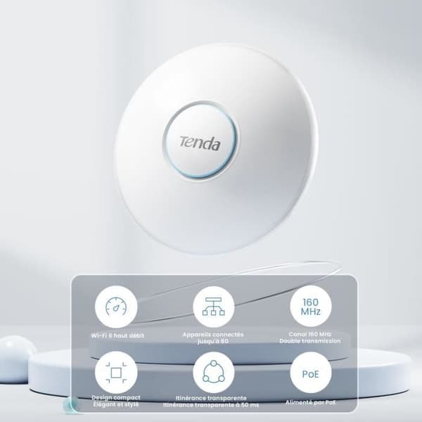 WiFi 6-åtkomstpunkt - TENDA - I27 - 3000 Mbps - 4 antenner - PoE+