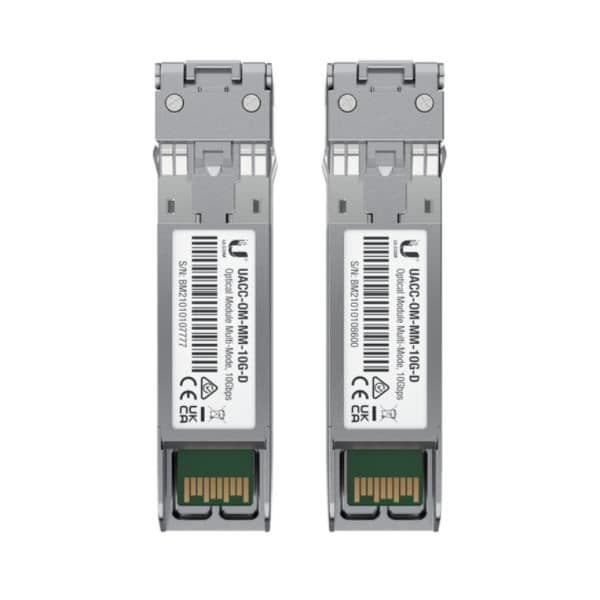 Transceiver SFP+ - UBIQUITI - UACC-OM-MM-10G-D-2 - 10 Gbit/s - 2 styck - LC-kontakter